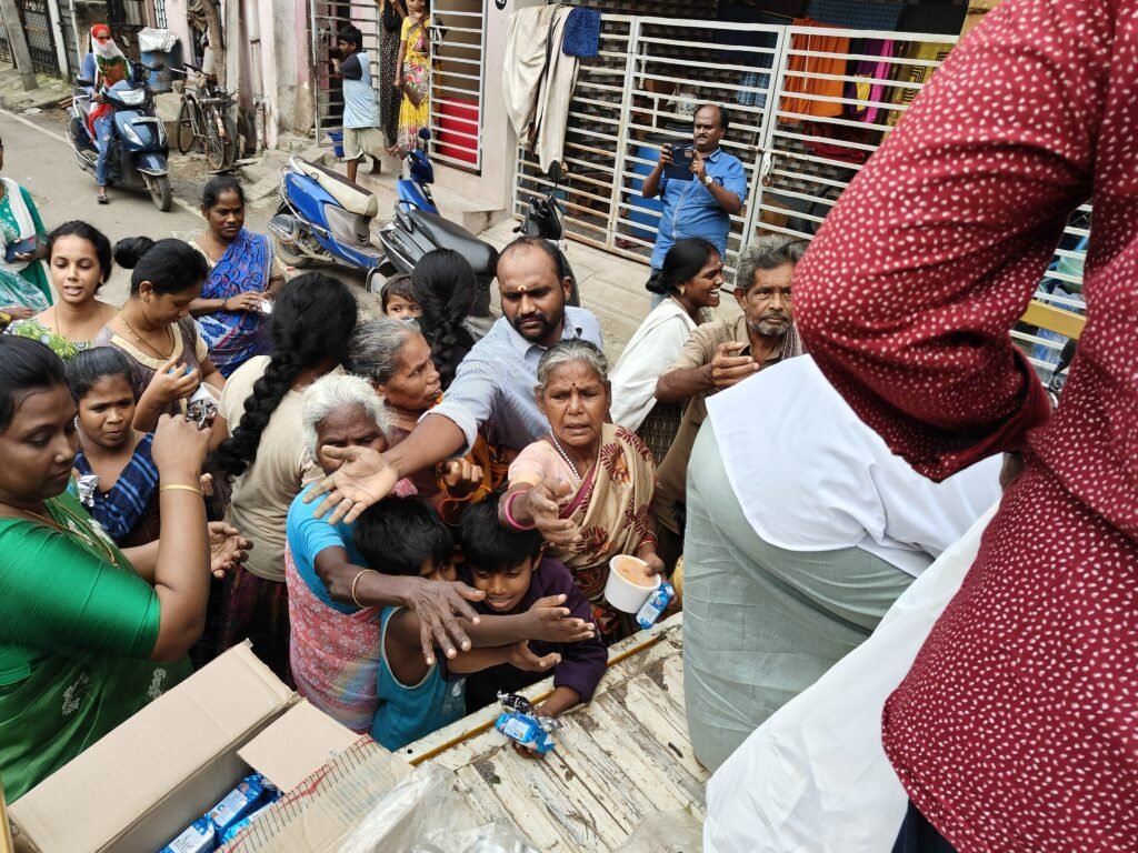 Villupuram flood relief community activity